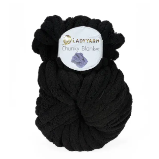 Lady Yarn Chunky Blanket Black